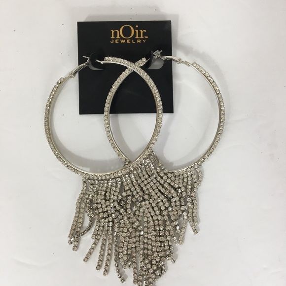 NOIR Dazzling earrings with rhinestone tassels - Picture 9 of 9